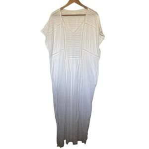 Lou & Grey Gauzy Maxi Dress White Coastal Beachy Resort Vacation Size Medium